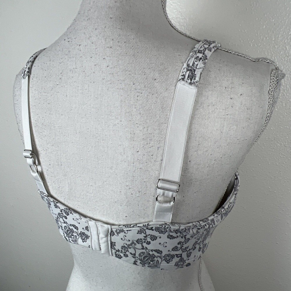 Bali Bra Women 38DD Black White Floral Print Wired Unpadded - Picture 11 of 13